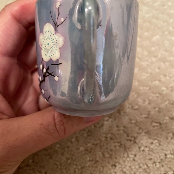 Vintage Japanese Lusterware Demitasse Cup, Cherry Blossoms - Picture 2 of 6